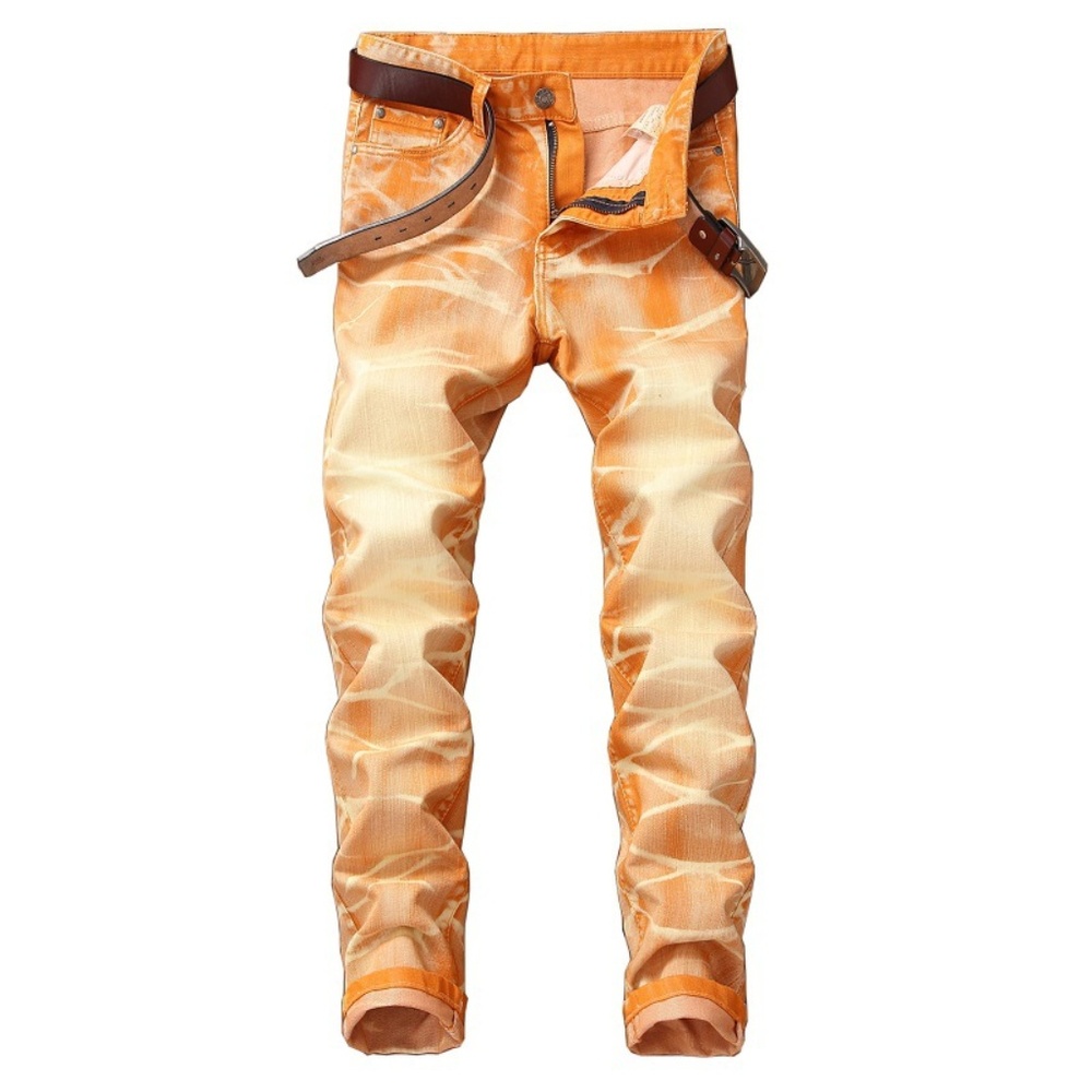 2018 new jeans men's straight color pants